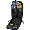 Casemaster Custodia per Freccette Mini PRO Nera in Similpelle con Spazio per 6 Freccette, Punta in Acciaio o Punta Morbida, con Profilo Sottile Rivestimento in Pelle e Tasche Integrate per Alette,