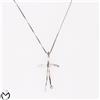 Collana oro bianco 18 kt 750 croce stilizzata diamante 0,01 ct -462/VE-