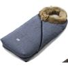 Nuvita Sacco Termico Universale per Passeggino con Collo in Pelliccia Ecologica Denim Blu Junior Pop