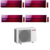 Mitsubishi Climatizzatore Quadri Split Kirigamine MSZ-LN Rosso 9+9+9+12 con MXZ-4F72VF3 Inverter R-32 Wi-Fi Classe A++ ,