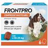 FRONTPRO 6 Compresse Masticabili Antiparassitario per Cani di Peso > 10-25 kg Protegge da Pulci Zecca Uova e Larve Antipulci in Confezione da 6 Compresse da 68 mg di Afoxolaner