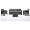 BICA s.p.a. LINEA RATTAN ANTRACITE SET VENEZIA 3, 2 POLTRONE, 1 SOFA 3 POSTI E TAVOLINO