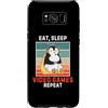 Vintage Penguin Eat, Sleep Video Games R Custodia per Galaxy S8+ Penguin Eat, Sleep Videogiochi Ripetere Vintage Videogiochi