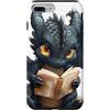 dragon.creations Custodia per iPhone 7 Plus/8 Plus carino anime nero bambino drago seduto leggendo un libro biblioteca