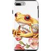 frog.creations Custodia per iPhone 7 Plus/8 Plus carino giallo albero rana fiore di ciliegio ramo albero fiori arte