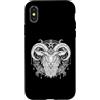 Satanic Goat - Baphomet Custodia per iPhone X/XS Testa in metallo per Halloween con pentacolo di capra baphomet satanista