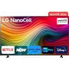LG NanoCell 75'', Serie 81 2024, 75NANO81T6A, Smart TV 4K, Processore α5 Gen7, 20W, 3 HDMI, Filmmaker Mode, Game Optimizer, Alexa, Wi-Fi, webOS 24, Telecomando puntatore, Ashed Blue