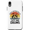 Drumming Gift For A Drummer Drum Custodia per iPhone XR Facilmente distratto da gatti e tamburi, batteristi, batteristi