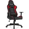 SENSE7 Poltrona da gioco Spellcaster, ergonomico con cuscini lombari regolabili, inclinazione regolabile, sedia da gioco con oscillazione, sedia da ufficio in similpelle 150kg, sedia PC nera-rossa