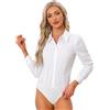 Allegra K Body Camicia Donna con Colletto e Bottoni Maniche Lunghe Business Ufficio Rosa S