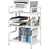 HOMCOM Scaffale Metallo per Stampante Industriale a 3 Livelli con piedini regolabili, per salotto, studio e cucina,55x40x77 cm, Bianco| Aosom Italy