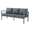 Outsunny Divano da Giardino 3 Posti con Cuscini per Seduta e Schienale, in Alluminio, 185x66x64 cm, Grigio|Aosom