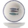 H&H Mediterraneo Set 6 Piatti Fondi, Ceramica, 20cm, Mare, Estate, Pesci
