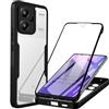 Yutwo Cover per Redmi Note 13 Pro Plus 5G Antiurto Custodia 360 Gradi con Protezione dello Schermo Integrata Rugged Protettivo Case Trasparente Bumper Cover per Xiaomi Redmi Note 13 Pro+/ Pro Plus 5G, Nero