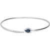 ALFIERI & ST. JOHN Bracciale rigido in oro bianco con diamanti e zaffiro goccia