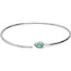 ALFIERI & ST. JOHN Bracciale rigido in oro bianco con diamanti e smeraldo goccia