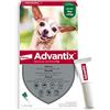 Advantix® Spot-on antiparassitario per Cani fino a 4 kg, 1 pipetta da 0,4 ml. Elimina zecche, pulci, pidocchi e larve di pulce in casa. Protegge da zanzare, pappatacei e rischio di leishmaniosi.