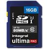 Integral UltimaPro - Scheda di memoria SDHC da 16 GB, classe 10, fino a 80MB/s