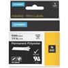 dymo Nastro Rhino 18487 - 19 mm x 5,5 mt - poliestere - permanente - nero/metallo - Dymo