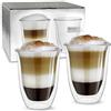 Creano Set 2 Tazze Cappuccino 400ml Doppia Parete in Vetro Borosilicato - Bicchieri Termici Isolanti per Caffè Tè Latte - Design Elegante Regalo Premium - Set: 2x 400ml DG-V (confezione da 1)