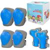LANOVAGEAR Protezione Set per Bambini 2-8 Anni Regolabili Gomitiere Ginocchiere e Polsiere Set per Biciclette, Skateboard, Scooter, Pattinaggio, Arrampicata