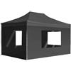 Vidaxl Gazebo Pieghevole con Pareti in Alluminio 4,5x3m Antracite