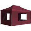 Vidaxl Gazebo Professionale Pieghevole Alluminio Pareti 4,5x3m Rosso