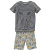 People Wear Organic Pigiama corto in cotone bio Elefante - col. verde kaki