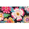 Baroni Home Zerbino Ingresso Casa in Fibra di Cocco Dipinto a Mano, Tappeto da Esterno con Fondo Antiscivolo, Zerbino Resistente e Facile da Pulire, 70x40 cm (Firoi Rosa Sfondo Nero)