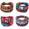 YHIJSR 4 Pezzi Fasce per Capelli Donna Fascia per Capelli Boho Stile Ragazze Elastiche Larghe Accessori Fasce Per Capelli Africa Cerchietto Capelli Donna Elastic Bandana