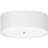 Eglo Plafoniera Pasteri, plafoniera tessile a tre punti luce, acciaio, tessuto, vetro, nichel opaco, bianco, E27, diametro 47,5 cm
