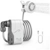 FLEXTAILGEAR Max Shower, Doccia da Campeggio Portatile, Doccia da Campeggio con Pompa dell'Acqua Ricaricabile USB-C, Batteria Ricaricabile da 2500 mAh, Ampia Applicabilità per Campeggio, Escursioni
