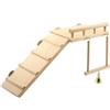 Vibury Vassoio per pappagallo con scala per parco giochi, Vibury gabbia per criceti e uccelli con piattaforma in legno per pappagallo, per giocare a palestre, in legno, per masticare, cincillà