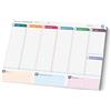 Salgadi Planner Settimanale da Scrivania A4 - Planning da Tavolo Perpetuo con Design Antiorecchie, 50 Fogli, Cartoncino di Supporto, Data Personalizzabile