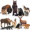 TOYMANY Figurine di Animali della Foresta Nordamericana, Set di Animali della Giungla,Topper per Torta Giocattolo Educativo Regalo di Compleanno di Natale per Bambini Piccoli