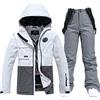 WYOUTDOOR Donna e Uomo Tuta da Sci a Prova di Vento Completo Sci Impermeabile Giacca Tuta Neve Due Pezzi Completo Giacca e Pantaloni da Sci,Grigio,XL, 1221SUNY