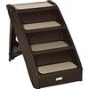 PawHut Scaletta per Cani Pieghevole con 4 Gradini Antiscivolo, Scala per Animali Domestici fino 10 kg in PP, 62x38x49.5cm, Marrone Scuro