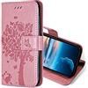 KANVOOS Cover per Samsung Galaxy A70, Cover a Libro Custodia in Pelle PU con Silicone TPU, Antiurto Flip Caso Portafoglio Cover per Samsung A70 (Rosa)