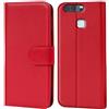 Verco custodia per Huawei P9, Case per P9 Cover PU Pelle Portafoglio Protettiva, Rosso