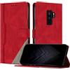 JayModCase Custodia per Samsung Galaxy S9 Plus,Flip Custodia Portafoglio Caso Libro con Magnetica | porta carte di credito | Supporto Stand - Rosso