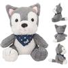 Depesche 12455 Snukis - Peluche Lupo Paul con Morbida Pelliccia Grigia e Bianca, Alto Circa 18 cm con Sciarpa