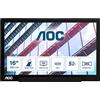 AOC I1601P - Monitor Portatile IPS da 15,6 Pollici, FHD, Connessione USB-C, SmartCover, Nero