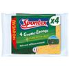 SPONTEX - Gratta di spugna con setole minerali, 4 spugne abrasive verdi con minerali di silice