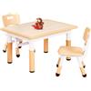 FUNLIO Tavolino con 2 Sedie per Bambini, Tavolino e Sedie Regolabili in Altezza per Età 3-8 Anni per Aule/Case, Tavolo Bambini per Arti Facile da Pulire, Approvato CPC e CE (3 pezzi)-Rettangolo