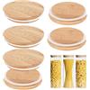 IGTOPS 6 Coperchi in Bambù per Pentole Gen Con Guarnizione in Silicone - Riutilizzabili in Vetro per Bicchieri Gu-Pot