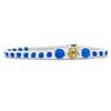 Samsara Cavigliera Tibetana Shamballa, Realizzata in Pietre per l'Estate, Comoda Pratica e Resistente, Cavigliere Regolabili Donna (AGATA BLU filo bianco)