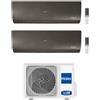 Haier FLEXIS PLUS R32 Climatizzatore a parete dual split inverter Wi-Fi nero - unità esterna 5 kW unità interne 9000+12000 BTU