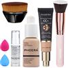 Hilareco Fondotinta PHOERA, siero idratante anti-età correttore di colore PHOERA CC+ Cream e SPF 25+, primer PHOERA, trucco PHOERA (102+120CC/ Nude+Nude CC Cream, 30 g (confezione da 1))