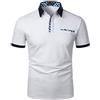 YCUEUST Cotone Polo Uomo Nastro Tessitura Manica Corta Basic Tennis Golf T-Shirt Blu Small