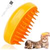 Byffoer Cat Steamy Brush,Steam Cat Brush Spazzola per gatti con vapore, spazzola a vapore 3 in 1 per gatti Steamy BrushCat Hair Brush per capelli lunghi e corti (giallo)
